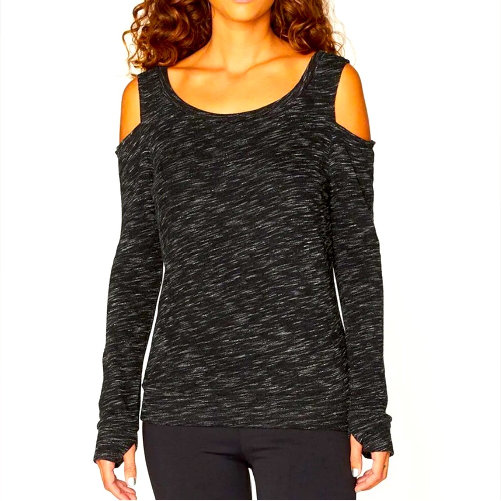 Threads 4 Thought AZA Pullover Cold Shoulder Sweater Women Color Charcoal Size S